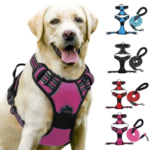 Fellste𝐫 Geschirr, Anti-Zieh Hundegeschirr mit Step-in Design, Atmungsaktiv & Gepolstert, Für entspanntes Spazierengehen, Kontrolle ohne Ziehen, Für Hunde jeder Größe (Rosa, S)