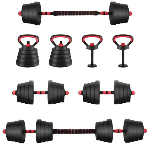vidaXL 4-in-1 Kurzhantel, Langhantel und Kettlebell Set 30 kg