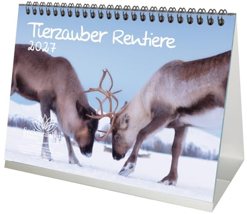 Tierzauber Rentiere DIN A5 Tischkalender für 2027 - Seelenzauber