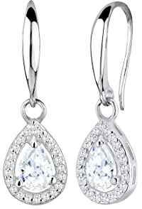 Elli PREMIUM Ohrringe Damen Tropfen Drop Elegant Funkelnd mit Zirkonia Kristalle in 925 Sterling Silber