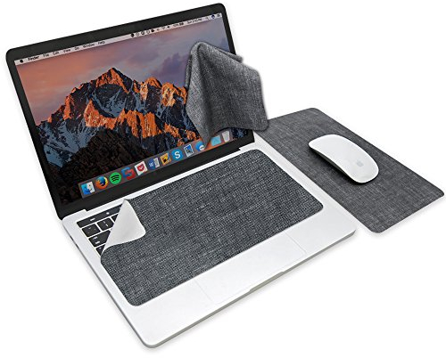 SenseAGE Microfasertuch Tastaturschutz mit attraktiv Bilder für 13 Zoll Laptop MacBook | 3 in 1 Mauspad, Bildschirmreiniger, Display-, Tastaturabdeckung | Notebook Schutztuch, Hellgrau