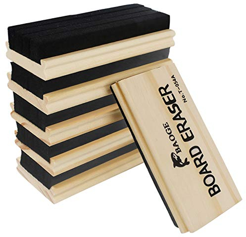 6 Pcs Tafel Radierer, Tafel Radiergummi mit Holz Griff, Dustless Tafel Wischer für Lehrer Kinder, Tafellöscher Kreide für Kreide Kreidetafeln, Kreide Radierer zum Trocken Abwischbare Reinigung