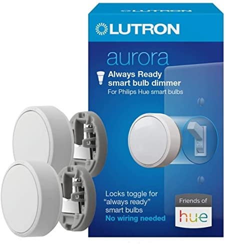 Lutron Aurora Smart Bulb Dimmer Switch (2 Pack) | for Philips Hue Smart Bulbs | Z3-1BRL-WH-L0-2 | White