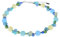 Adi-Modeschmuck Halskette “Amelie”, elegant verflochtene Mischung aus Polaris- und Glasperlen in attraktiven Farbkombinationen, handgefertigt in Berlin (Helle Blau- und Grüntöne)