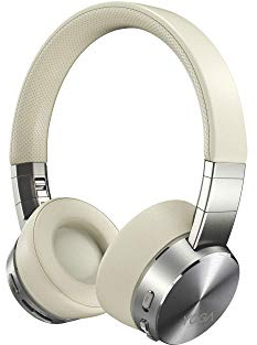 Lenovo Yoga Bluetooth Headphones On-Ear with Active Noise Cancelling (ANC) - 14 hours playback (ANC off) under Bluetooth connection, Lightweight, Wireless, PC or Mobile Phone (Mica color)