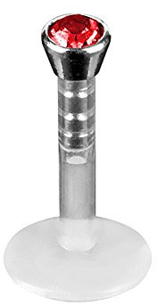 Taffstyle Bioflex Piercing Stecker mit Kristall | Lippe Ohr Nase