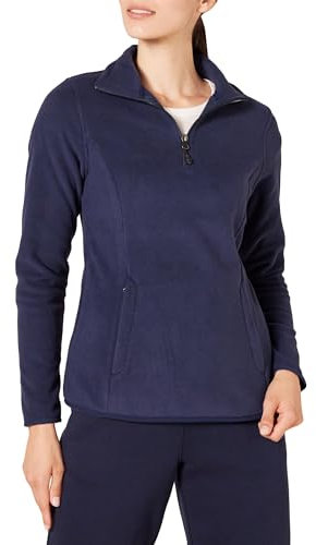 Amazon Essentials Giacca Invernale Modello Pullover con Zip Corta A Maniche Lunghe con vestibilità Classica (Taglie Forti Disponibili) Donna, Blu Marino Puntinato, XL