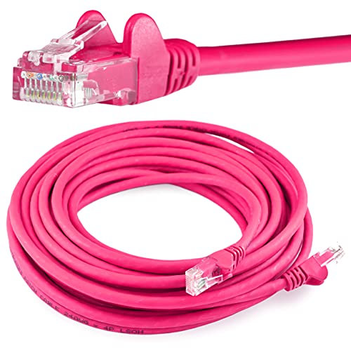 5M Long CAT6 Ethernet Network Cable Pink Internet Lead Wire TV PC PS4 Xbox UK