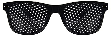 BULZEU Rasterbrille Lochbrille für Augentraining, Multi dot Brille Original Ruhebrille Pinhole Glasses Gitterbrille Raster-brille Loch-brille Gitter-brille Hilfe zur Verbesserung der Sehkraft Schwarz