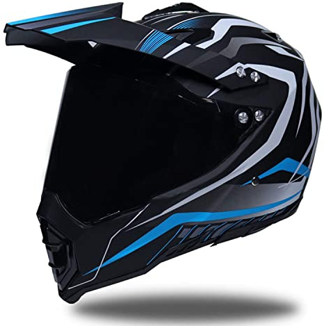 GHHTHEN Casque de Moto de Motocross intégral avec visières Casque de Moto Crash approuvé Dot/ECE ATV Dirt Bike BMX Quad Off Road Moto MX Casque I, M