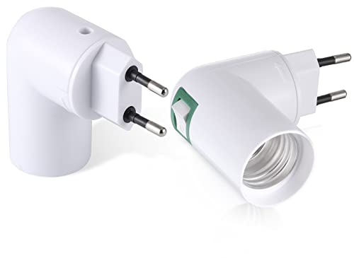 tlidfgeo 2 pezzi portalampada E27 con spina E27 presa adattatore di rotazione 180° E27 adattatore presa E27 portalampada