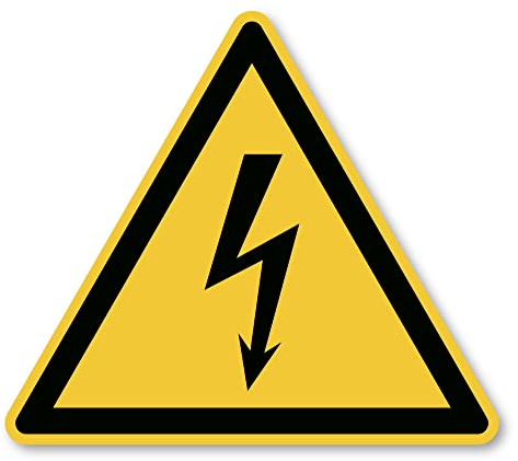 Warnung vor elektrischer Spannung: W012 - DIN EN ISO 7010 / ASR A1.3 - Aufkleber: 20 cm, 1 Stück