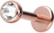 PIERCINGLINE Chirurgenstahl Labret Stecker KRISTALL Piercing Lippe Ohr Nase Roségoldfarben 2,5 x 1,2 x 5 mm