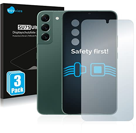 Savvies Schutzfolie für Samsung Galaxy S22 Plus 5G | (Display+Kamera) 6 Stück Transparenter Displayschutz Made in Germany Ultra-Klar Displayschutz-Folie