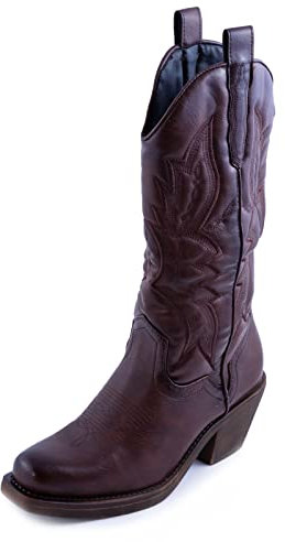 Toocool Stivali donna texani cowboy western camperos scarpe boots YG886 [36,Marrone]