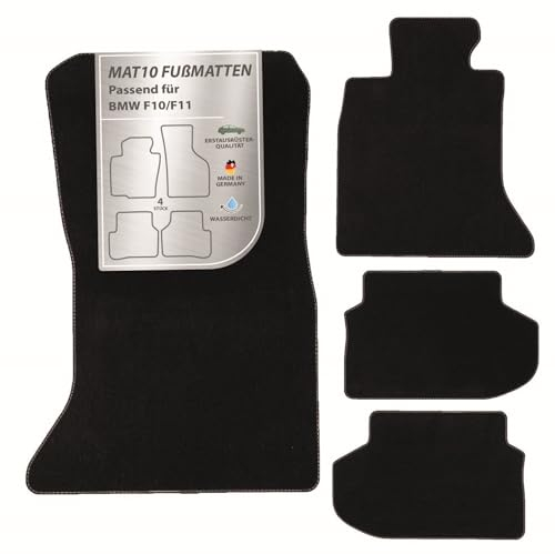 MAT10 – Auto-Fußmatten passend für BMW F10 / F11 (BJ 07/2013-05/2017) aus Velours | 4-teiliges Automatten Set | langlebige Erstausrüsterqualität, Made in Germany