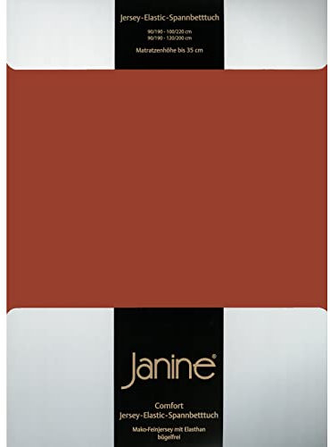 Janine Jersey Elastic Spannbetttuch Tabasco, 140x200 cm - 160x220 cm