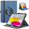 TiMOVO Funda para iPad (A16) 11ª Generación 2025 11 Pulgadas/iPad 10ª Generación 2022 10,9 Pulgadas, Soporte Giratorio de 90 Grados con Anillo para Lápiz, Auto Sueño/Estela, Azul del Jeans