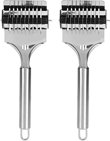 Rouleau à Pâtes 2 Pièces, Rouleau à Treillis pour Nouilles Coupe-pâte avec Poignée Confortable Spaghetti Maker Cuisine Outils de Cuisine