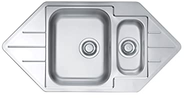 Alveus 1086903 LINE START 40 Fregadero de esquina empotrado de acero, Inox lino