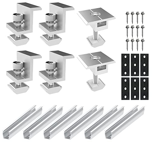 Solarmodul Halterung Kit,Solarpanel PV Zubehör für Dach Balkonkraftwerk,Befestigung Solarmodul Für Solar Panel,PV Anlage Set für Modulhöhe 35mm,für Blechdach Flachdach Montage Solarpanel Dach