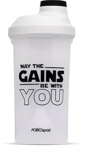Shieldmixer the Gainz Be With You Eiweiß Shaker - Shaker Proteinshake - 600ml - Gym Shaker - Für eiweiß- & Sportgetränke - Shake becher - Trinkflasche - Weiß - Defender Classic Protein Shaker