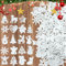 Wondsea 100 Stück Weihnachtsbaum Holzanhänger,Christbaumschmuck Weihnachtsdeko,Glöckchen,Stern,Schneeflocke Weihnachtselement,DIY Basteln Handwerk Weihnachtsbaumschmuck Tischdeko（Weiß）