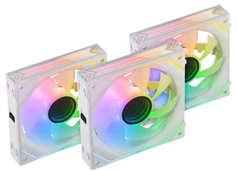 Mars Gaming MF-LINKFINITYKIT, Kit 3x Ventiladores Modulares PWM 120mm, Sistema de Conexión LINKFINITY, Iluminación Infinity Mirror ARGB 360º y Controladora ARGB, Ultra-silenciosos 12dB, Blanco