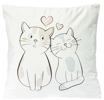 Kopfkissenbezug Kissenbezug Kissenülle für Babys Kinder Kinderzimmer Schlafzimmer Versteckter Reißverschluss Mehrfarbig 40 cm x 40cm Katzen