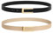 WHIPPY 2er-Pack Ledergürtel Damen Leder gürtel Damengürtel für Jeans Kleider Mäntel mit goldener Schnalle,schwarz/khaki 100cm