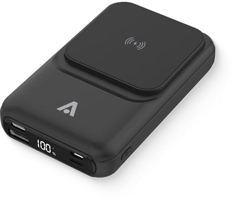 alkaya. Power Bank 10.000 mAh, 22,5W PD3.0 QC4.0 Externer Handyakku Schnell Aufladendes Display, Powerbank mit USB-C Kabel USB C Ausgängen & Eingängen Tragbares Ladegerät kompatibel mit MagSafe