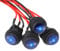 4 unidades 12 V interruptor impermeable redondo interruptor basculante 12 V 20 A SPST 3 pines luces e interruptor LED azul ON/OFF interruptor basculante con 20 cm precableado para coche, barco,