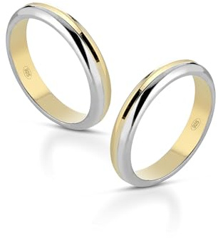 Donipreziosi Coppia Fedine Personalizzabili in Argento 925 placcate oro giallo con Incisione Nome e Data - Anelli Fidanzamento Lui e Lei - Fedina Personalizzata Idea Regalo Uomo Donna
