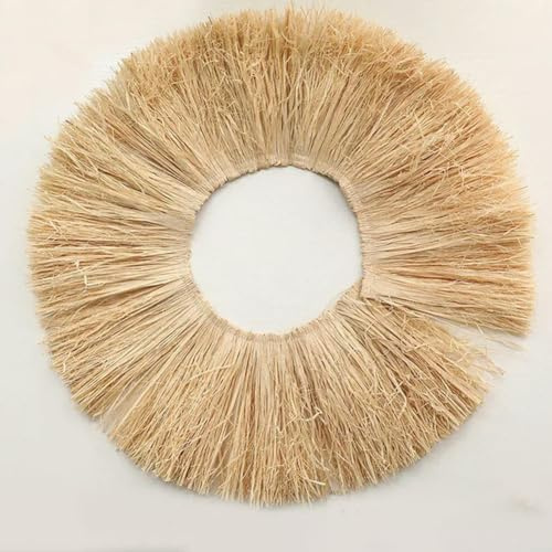 OPica Adorno de borlas de Paja de Rafia Natural, Yute, Lafite, Muebles de Hierba, Adorno de Flecos, Guirnalda de Boda, decoración de Fondo de Pared para el hogar