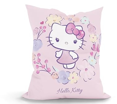 Green Bean Kinder Sitzsack Hello Kitty 100x135cm mit 270 Liter hochwertiger EPS Perlen Füllung und waschbarem Motiv Wechsel-Bezug aus 100% Baumwoll - Riesensitzsack Bean Bag Sitzkissen Bodenkissen