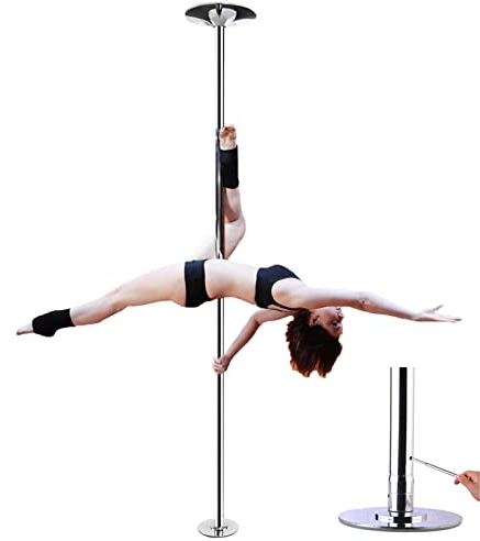 Tanzstange Pole Dance Stange 9 Fuß, 10 Fuß, 12 Fuß Tanzstange 40 mm – tragbare, abnehmbare professionelle Stripper-Stange, drehendes statisches Tanzstangen-Set für Übung, Club, Party, Kneipe, Zuhause