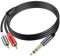 JSADZKJ - Cable de Audio 1/4 Pulgadas TRS Mono a 2 RCA Macho, Y Splitter Dual RCA a 6,35 mm, Adaptador Estéreo 5,9FT