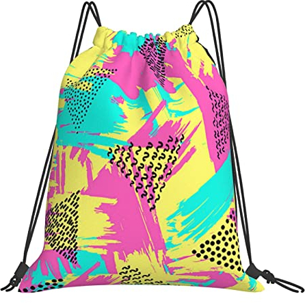 KWQDOZF 90er-Jahre-Kordelzugbeutel, Kordelzug-Rucksack, Sport-Gymnastikbeutel für Damen und Herren, Rucksäcke, Training, Yoga-Taschen