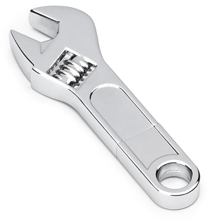 BORLTER CLAMP USB Stick 64GB, USB-Flash-Laufwerk Memory Stick Retro Metal Wrench Shaped Pendrive für Externe Datenspeicherung, Silber