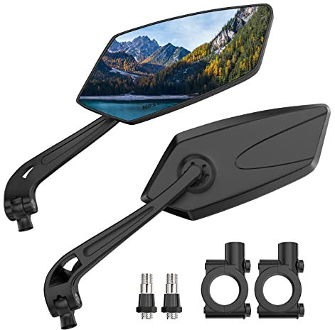 2 PCS Bicycle Mirrors for Handlebars, HD 360° Adjustable Rotatable Bike Rear View Mirror, Bike Mirror Handlebar Mount for 22-25MM Bicycle, Electric Bike Accessories