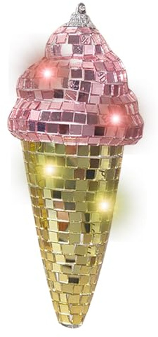 Eiscreme- – Reflektierende -Disco-Eistüten, 70er-Jahre-Disco-Dekoration | Reflektierende -Disco-Eistüten – Kuchendekoration, lustige ästhetische Raumdekoration für den Tisch, die Hausbar