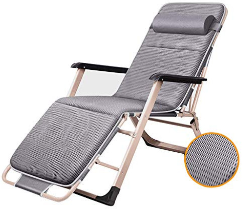 YQZQXWA Zero Gravity Loungesessel, Zero Gravity Relaxsessel für Wohnzimmer und Balkon | Liegestühle für Terrasse und Garten für Erwachsene | Liegestühle für den Außenbereich, zusammenklappbar, Grauer