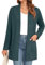 IWOLLENCE Cardigans for Women UK Long Sleeve Lightweight Cardigans Open Front Ribbed Knit Outerwear Cardigan Jumper with Pocket (Dark Green, M)