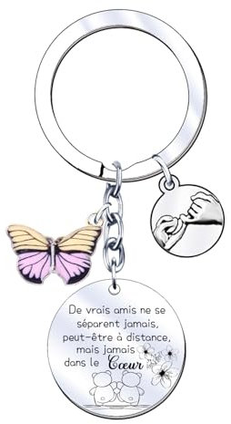 JRZDFXS Cadeau Meilleure Amie Femme Porte Clef Anniversaire et Noël (2)