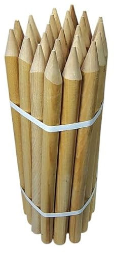 Pali ovali in legno di faggio, 25 pezzi, ideali per pali di recinzione, pali di recinzione, pali di alberi e giardinaggio, robusti bastoncini di diametro 22 mm (80 cm)