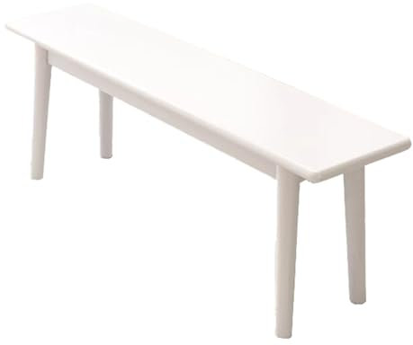 Bauernhaus Esszimmerbank mit Massivholzkonstruktion für Esszimmer, Wohnzimmer, Flur und Schlafzimmer, Weiß, 160 cm