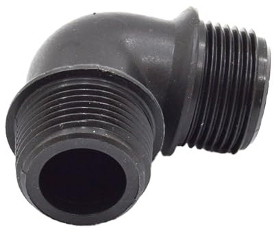 S&M 726163 – Codo con roscas macho 1 ½” de polietileno | Rácor de codo de 90° con conexiones roscadas macho de una pulgada y media | Resistente y con medidas estándar