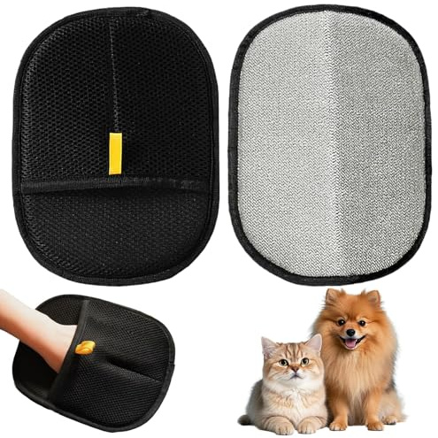 Landrain 2 Stück Pet Hair Handschuh Remover, Double Sided Wiederverwendbar Von Tierhaaren Fellhandschuhe Für Waschen Enthaaren Pflege