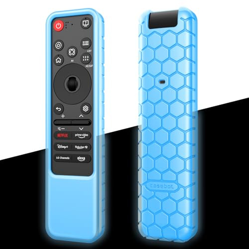 Fintie Silicone Case for LG MR25GA Remote Control, Lightweight Anti Slip Shockproof Protective Cover for LG OLED Smart TV C5 B5 G5 M5 Series Magic Remote 2025 (Sky Blue Glow)