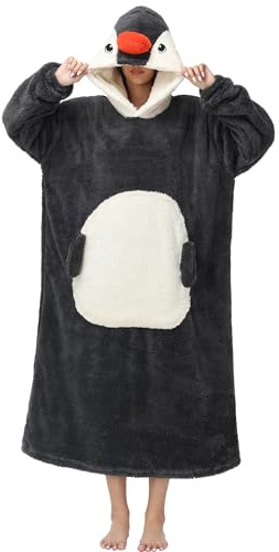 LATH.PIN Hoodie Decke Tragbare Verlängert Übergroße Oversized Pullover Tragbare Deckenhoodie Gemütlicher Decken-Sweatshirt mit Ärmeln und Riesigen Taschen für Erwachsene Unisex